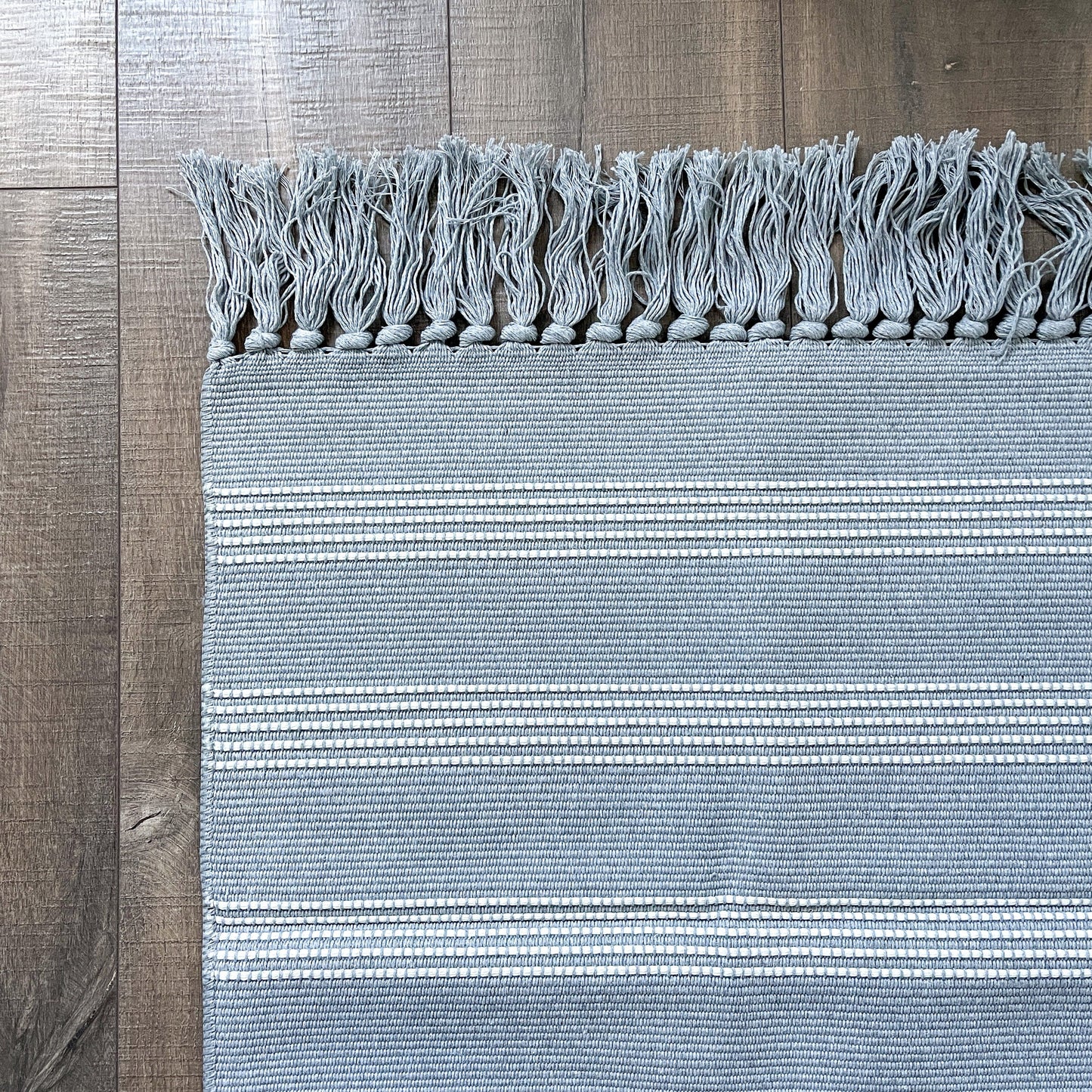 Gray and White Striped Rug - Home & Garden