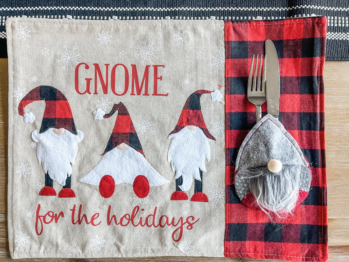 Christmas Placemats Set of 4 - Gnome for the Holidays - 