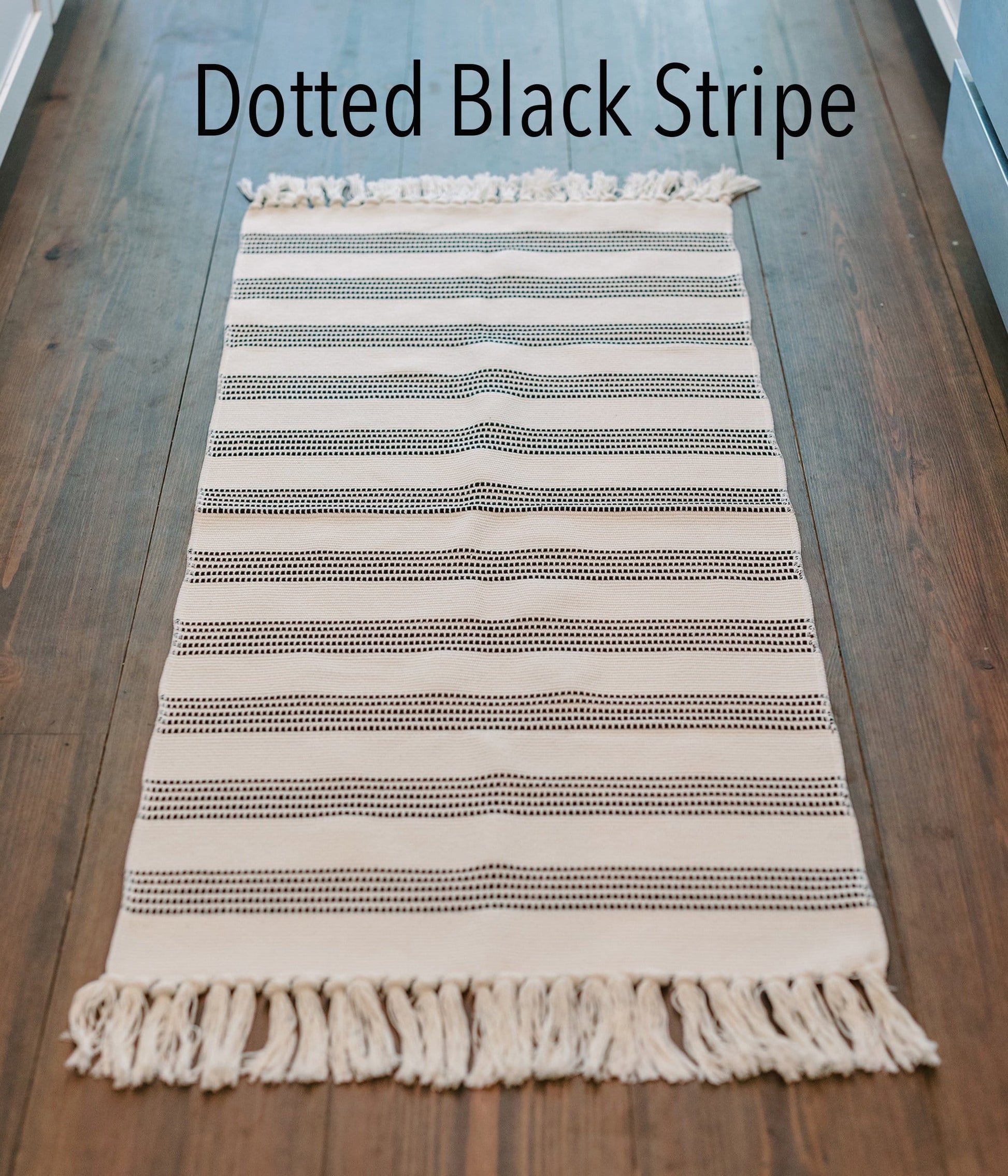 Dotted Black Stripe Rug - Rugs