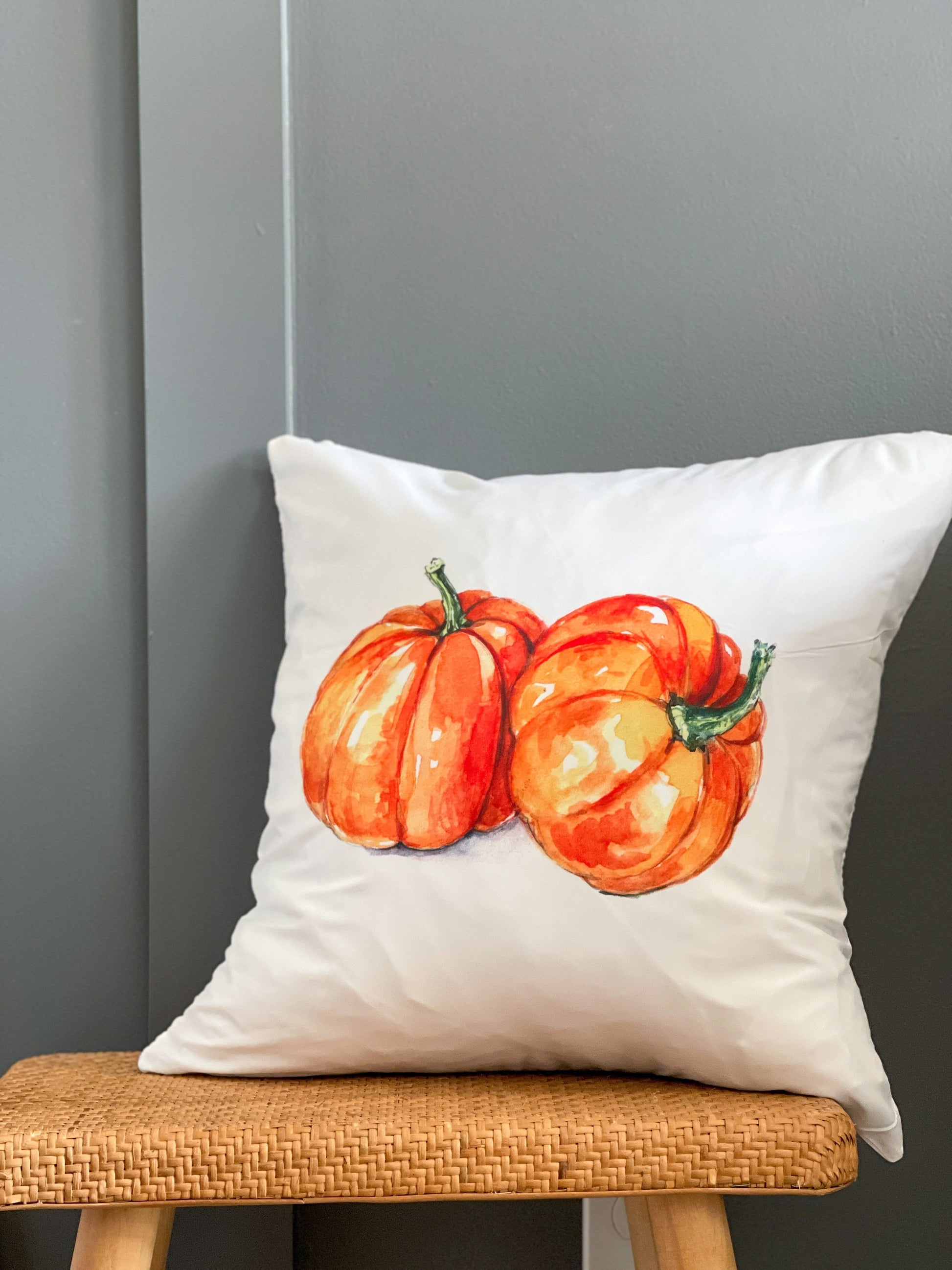 Fall Pillow Covers - Watercolor pumpkins - Fall decor